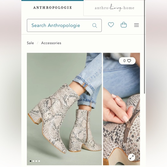 Anthropology Matisse Snakeskin (faux) Ankle Boot 8.5 - Picture 1 of 8